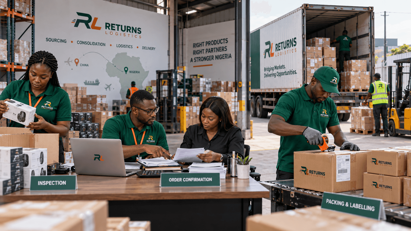 Returns Logistics shipping process placeholder