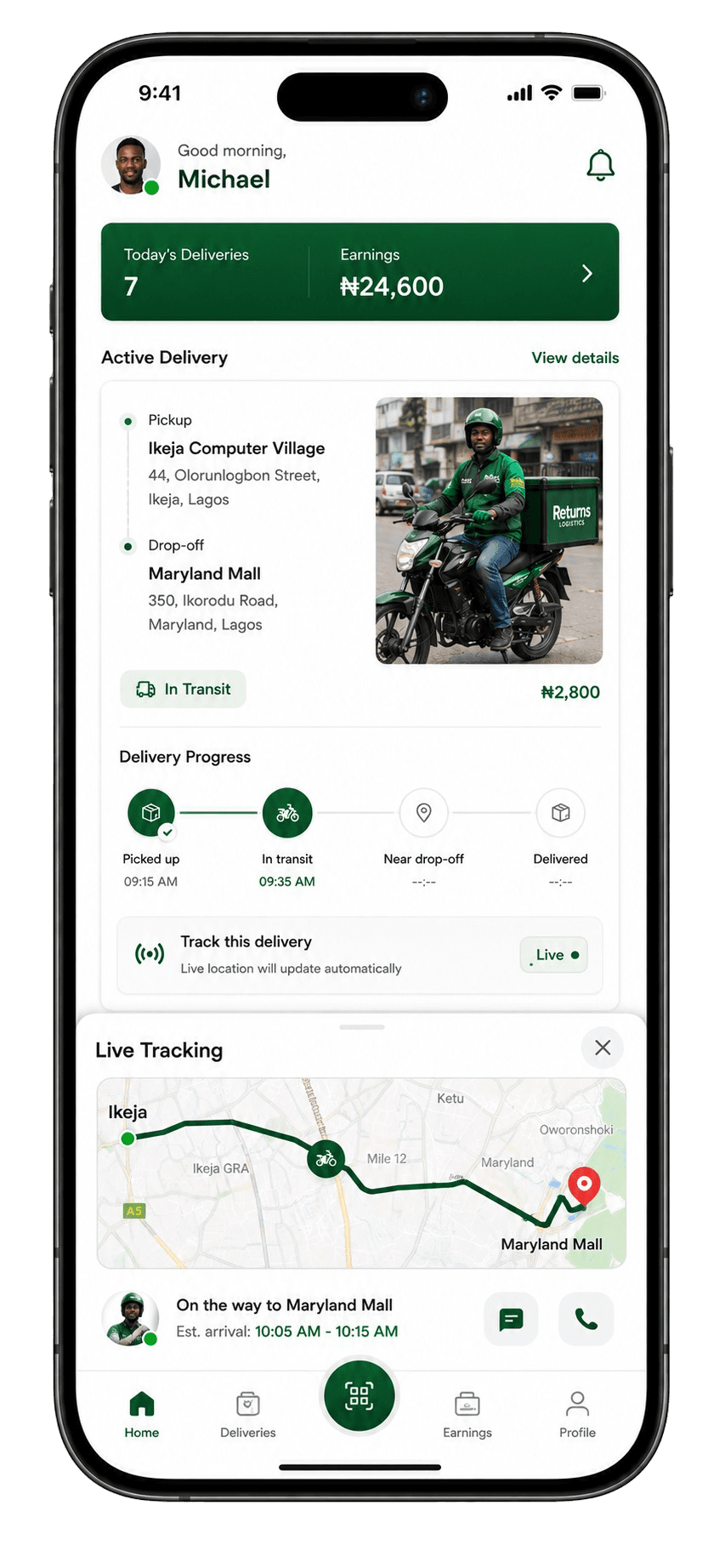 Preview of the planned Returns Logistics dispatch service